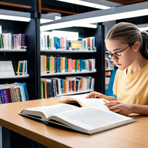 **A student using nootropics while studying in a brightly lit, modern library. Focus on the intensity of concentration and subtle futuristic UI elements overlayed, reflecting cognitive enhancement.**